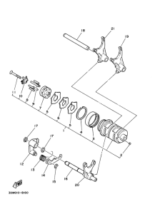 XVS250 Shift cam. fork