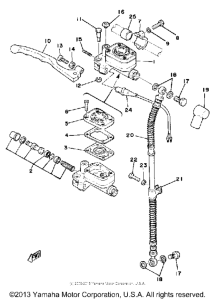 RD400F Front master cylinder - brake hose