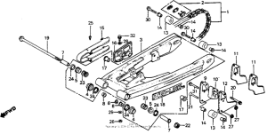 CR125R Swingarm + drive chain 81