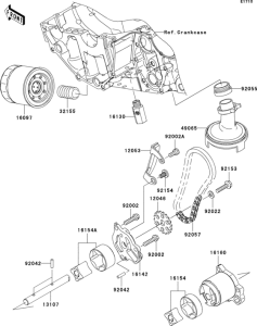 ER650 Масляный насос и фильтр