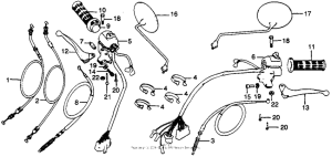 CB400 Cb400ti handle lever + switch + cable