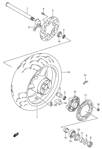 GSX-R600 Rear wheel complete assy