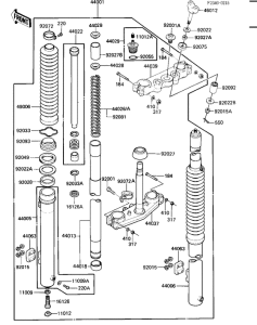 KX500 Вилка передней оси