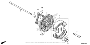 VT750C2B Задний тормоз