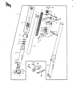 KZ1000 Вилка передней оси