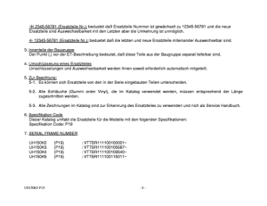 UH150 Catalog preface