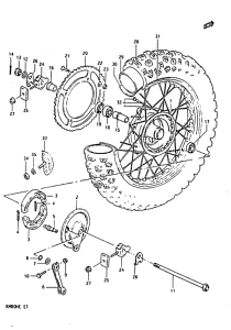 RM80 Rear wheel complete assy
