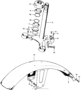 CL100 Cl100 steering stem + front fender (cl100k2.sk2.sk...