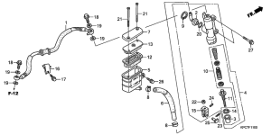 XL125V Rr. brake master cylinder
