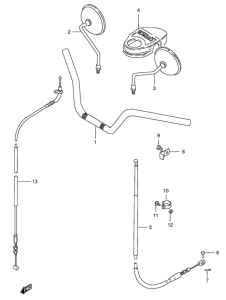 GN125 Handlebar - front cable