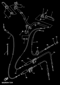 YN50R Steering handle. cable