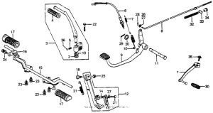 CB125S Pedal + kick arm + stand 79