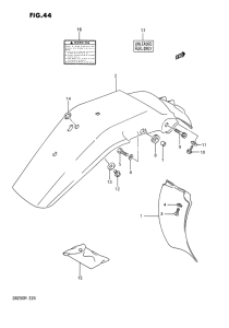 DR250 Rear fender - label