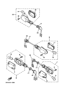 FZX250 Rear flasher light assy
