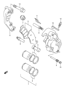 RMX250 Передний суппорт