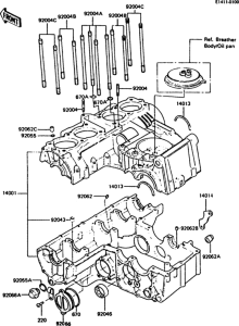 ZX550 Картер двигателя