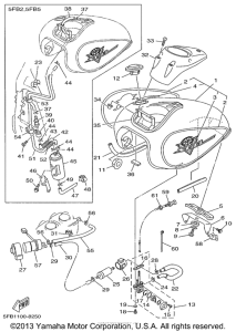 XVS650 Топливный бак