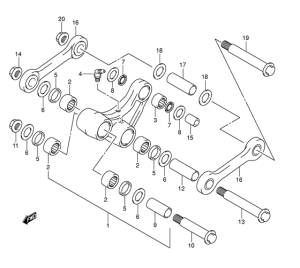 DR-Z400 Втулки заднего рычага
