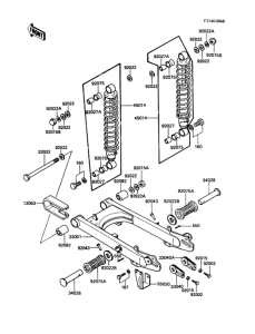 KE100 Swing arm / shock absorber