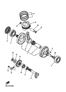 WR250F Коленчатый вал и Поршень