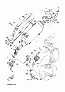 YP400R Выхлопная система