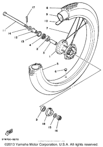 XT350WC (CA ED.) Переднее колесо