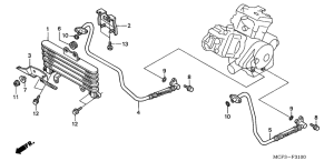 VTR1000SP Масляный радиатор