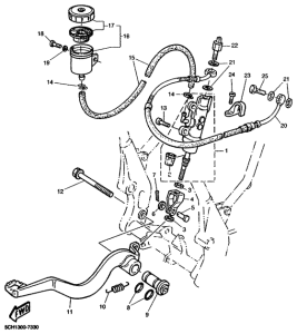 TT600R Задний торм цилиндр