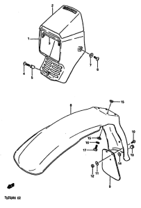 TS250 Headlamp housing-front fender