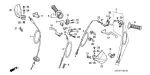 XR80R Handle lever / cable
