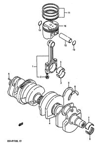 GSX-R1100 Вал коленчатый