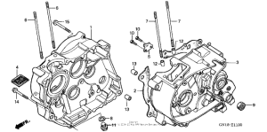 XR80R Картер двигателя