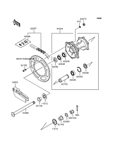 KX125 Заднее колесо и цепь
