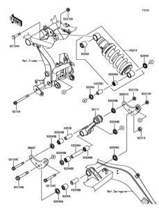 EX650 サスペンション / ショックアブソーバ