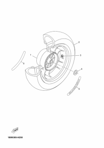 YP125R Rear wheel complete assy