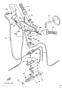 DT125MX Steering handle. cable