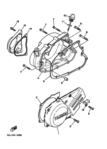 RT100 RT100H Crankcase cover ass`y  (v