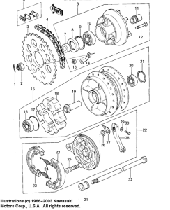 KZ400 Rear hub / brake / chain