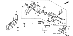 XR400R Задний суппорт