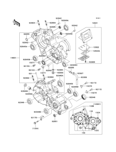 KX125 Картер двигателя
