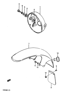 GR650 Headlamp housing - front fender