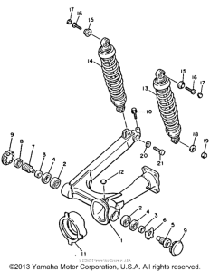 XV750B Подвеска задние амортизаторы