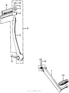 SL100 Kick starter arm + change pedal