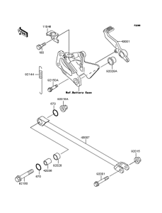 ZX400 Педаль тормоза