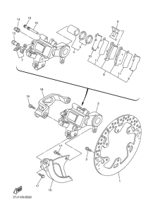 WR250FR Задний суппорт