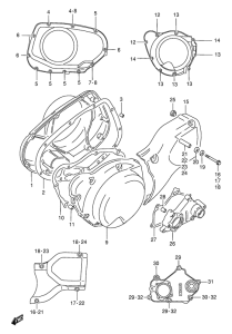 VS1400 Crankcase cover ass`y  (v