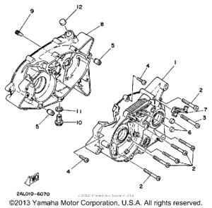 YSR50T Картер двигателя