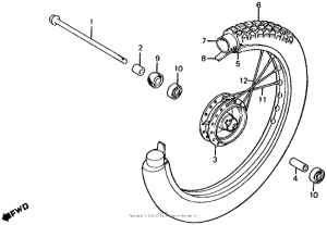 XL100S Front wheel 79-82