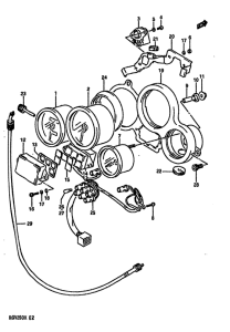 RGV250 Спидометр / тахометр