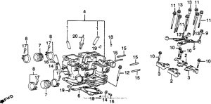 VF750F Задняя головка цилиндров